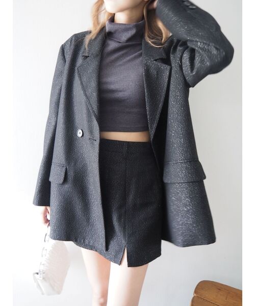 EVRIS(エヴリス)の「ラメツィードミニスカート【セットアップ着用可能】(スカート・レディース・グレー/ブラック/その他1・SMALL/MEDIUM)」の18枚目の写真