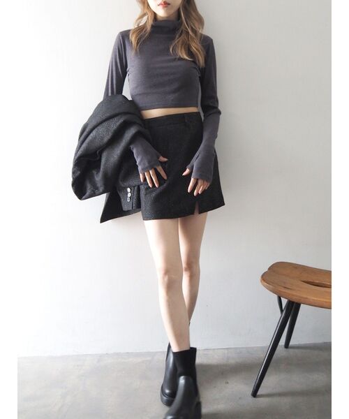 EVRIS(エヴリス)の「ラメツィードミニスカート【セットアップ着用可能】(スカート・レディース・グレー/ブラック/その他1・SMALL/MEDIUM)」の19枚目の写真