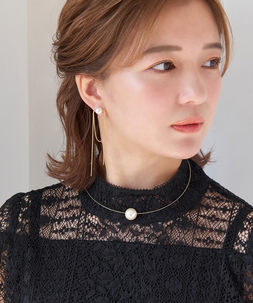 Phoebe（フィービィー）の「ポイントパールメタルネックカフ/チョーカー（チョーカー・レディース・イエローゴールド・FREE）」の7枚目の写真