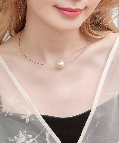 Phoebe（フィービィー）の「ポイントパールメタルネックカフ/チョーカー（チョーカー・レディース・イエローゴールド・FREE）」の8枚目の写真