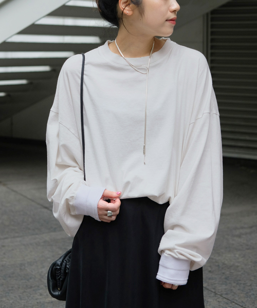 AP STUDIO（エーピーストゥディオ）の「【KURO/クロ】DAMAGE L/S TEE（Tシャツ/カットソー・レディース・ホワイト/ブラック系その他・FREE）」の2枚目の写真