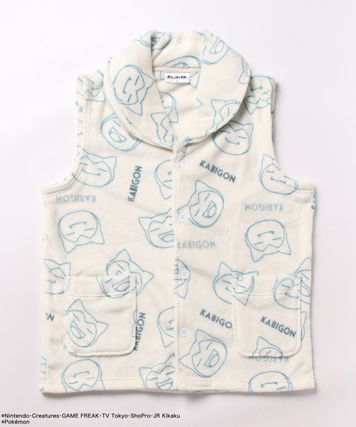 ポケットモンスター（ポケットモンスター）の「【完売】《ポケットモンスター》 ポケモン ルームウェア ベスト フリース カビゴン（ガウン/バスローブ・メンズ・エメラルド/アイボリー・M/L）」の2枚目の写真