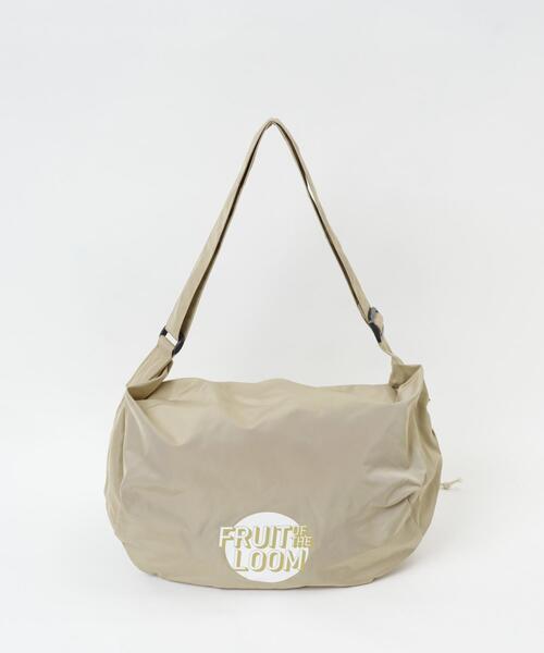 FRUIT OF THE LOOM(フルーツオブザルーム)の「∴WEGO/別注FTL ナイロンドロストショルダー(ショルダーバッグ・レディース・ベージュ/オフホワイト/ブラック・FREE)」の6枚目の写真