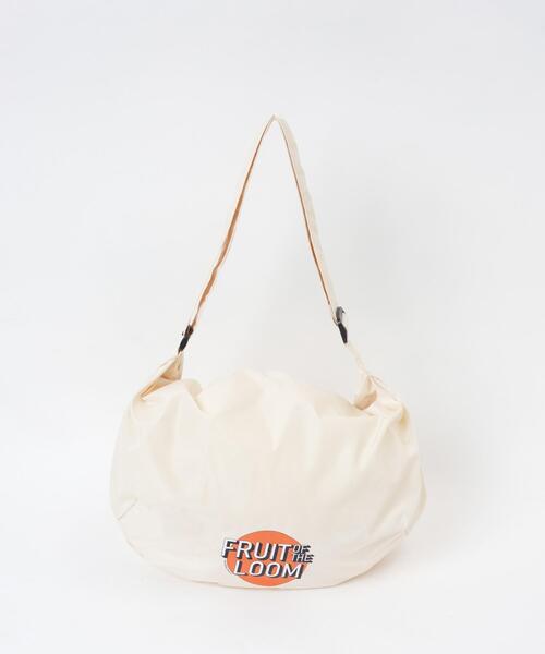 FRUIT OF THE LOOM(フルーツオブザルーム)の「∴WEGO/別注FTL ナイロンドロストショルダー(ショルダーバッグ・レディース・ベージュ/オフホワイト/ブラック・FREE)」の4枚目の写真