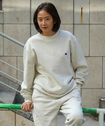【CHAMPION/チャンピオン】USAコットン 裏起毛 スウェット トレーナー リサイクルポリエステル サスティナブル ワンポイントロゴ刺繍