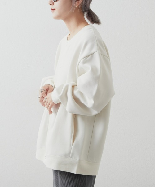 CIAOPANIC TYPY（チャオパニックティピー）の「【ユニセックス】スエードライクスウェットスナップカーディガン（カーディガン/ボレロ・メンズ・チャコール/ブラック/オフホワイト・MEDIUM/LARGE）」の10枚目の写真