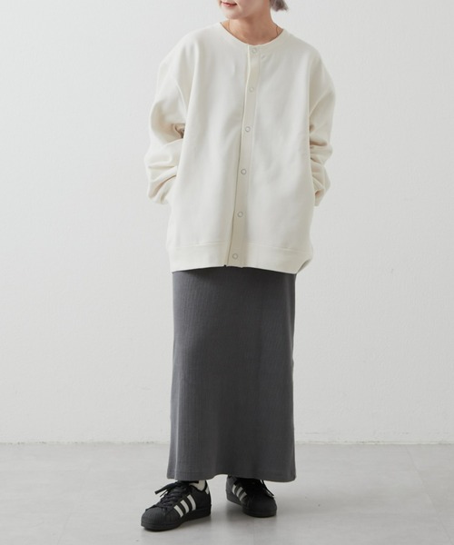 CIAOPANIC TYPY（チャオパニックティピー）の「【ユニセックス】スエードライクスウェットスナップカーディガン（カーディガン/ボレロ・メンズ・チャコール/ブラック/オフホワイト・MEDIUM/LARGE）」の13枚目の写真