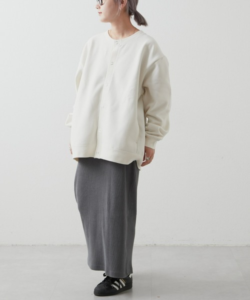 CIAOPANIC TYPY（チャオパニックティピー）の「【ユニセックス】スエードライクスウェットスナップカーディガン（カーディガン/ボレロ・メンズ・チャコール/ブラック/オフホワイト・MEDIUM/LARGE）」の14枚目の写真