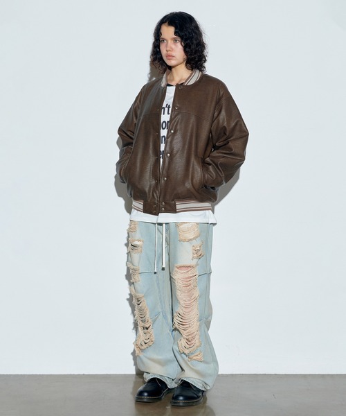 SCULPTOR（スカルプター）の「Vegan Leather Stadium Jacket