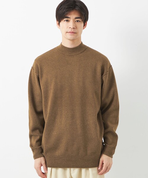 green label relaxing(グリーンレーベルリラクシング)の「Morley ソウバリ モックネック ニット -ウォッシャブル-(ニット/セーター・メンズ・ブラック/ブラウン・M/S/L)」の4枚目の写真