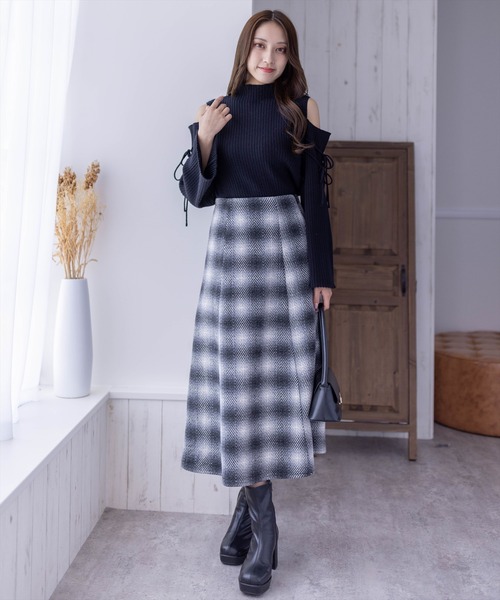 clear（クリア）の「六枚ハギチェック柄フレアスカート[低身長用サイズ有]（スカート・レディース・ブルー/ブラック/グリーン・S/M/XS）」の12枚目の写真