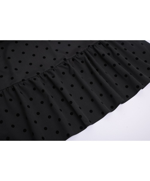 SUGAR BISKET（シュガービスケット）の「ドットティアードキャミワンピ（ワンピース・レディース・ドット/ブラック系その他・フリー）」の8枚目の写真