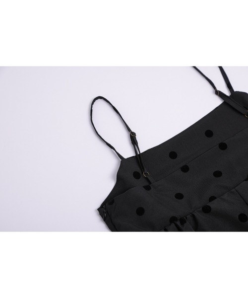 SUGAR BISKET（シュガービスケット）の「ドットティアードキャミワンピ（ワンピース・レディース・ドット/ブラック系その他・フリー）」の11枚目の写真