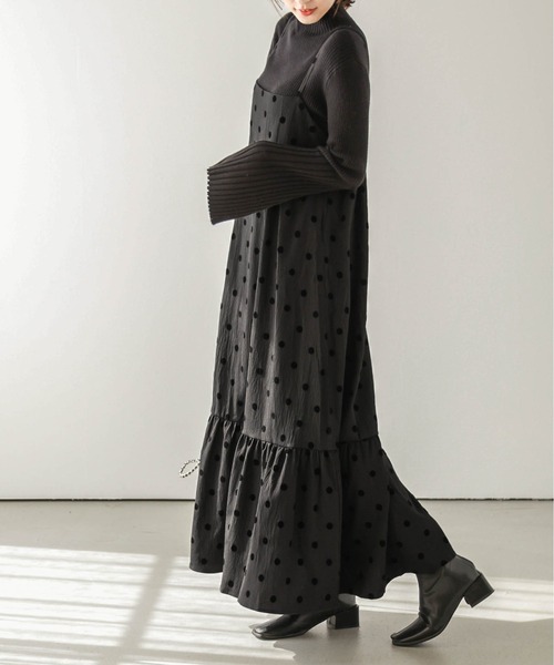 SUGAR BISKET（シュガービスケット）の「ドットティアードキャミワンピ（ワンピース・レディース・ドット/ブラック系その他・フリー）」の22枚目の写真