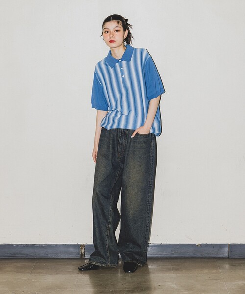 BEAMS（ビームス）の「BEAMS / カスリ グラデーション ポロシャツ（ポロシャツ・メンズ・ブルー/ライトグレー/ベージュ・S/M/L/XL）」の11枚目の写真