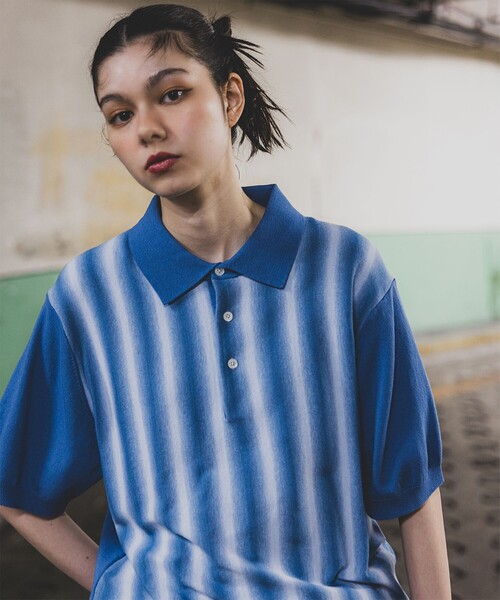 BEAMS（ビームス）の「BEAMS / カスリ グラデーション ポロシャツ（ポロシャツ・メンズ・ブルー/ライトグレー/ベージュ・S/M/L/XL）」の12枚目の写真