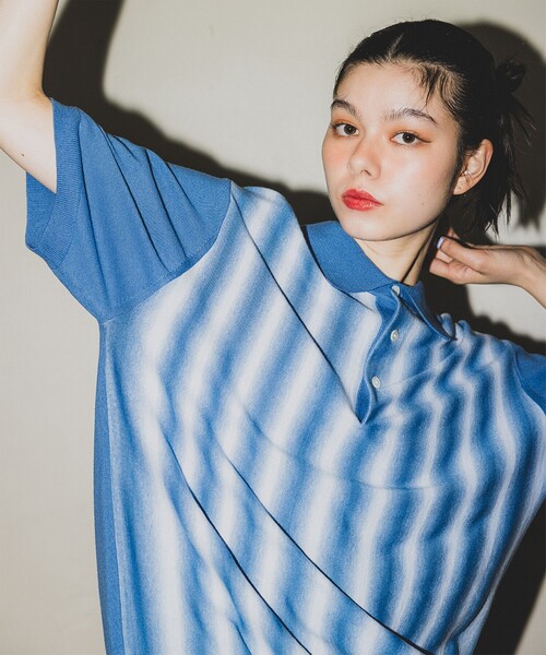 BEAMS（ビームス）の「BEAMS / カスリ グラデーション ポロシャツ（ポロシャツ・メンズ・ブルー/ライトグレー/ベージュ・S/M/L/XL）」の13枚目の写真