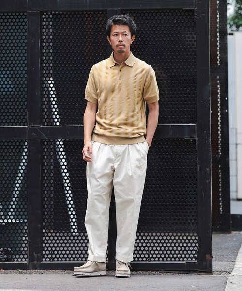 BEAMS（ビームス）の「BEAMS / カスリ グラデーション ポロシャツ（ポロシャツ・メンズ・ブルー/ライトグレー/ベージュ・S/M/L/XL）」の4枚目の写真