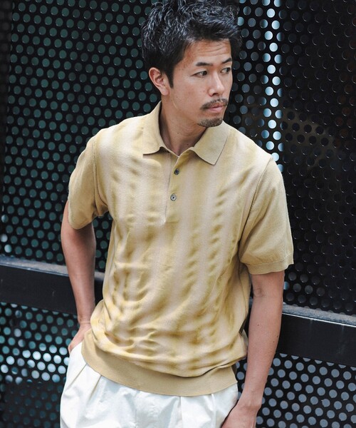 BEAMS（ビームス）の「BEAMS / カスリ グラデーション ポロシャツ（ポロシャツ・メンズ・ブルー/ライトグレー/ベージュ・S/M/L/XL）」の5枚目の写真
