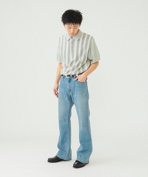 BEAMS（ビームス）の「BEAMS / カスリ グラデーション ポロシャツ（ポロシャツ・メンズ・ブルー/ライトグレー/ベージュ・S/M/L/XL）」の6枚目の写真