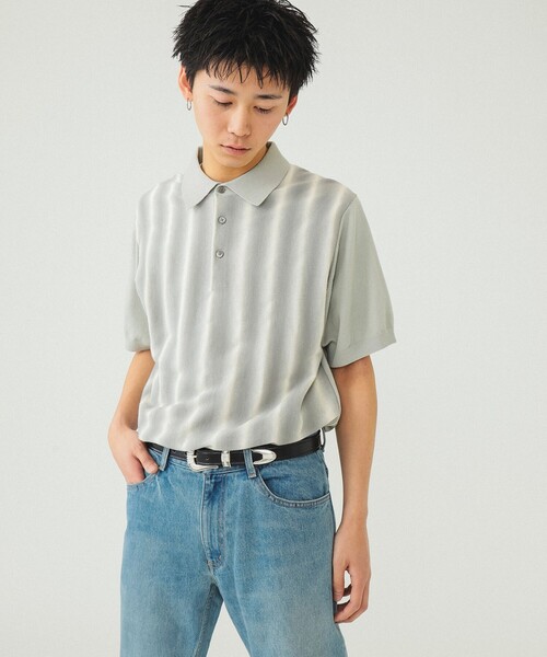 BEAMS（ビームス）の「BEAMS / カスリ グラデーション ポロシャツ（ポロシャツ・メンズ・ブルー/ライトグレー/ベージュ・S/M/L/XL）」の8枚目の写真