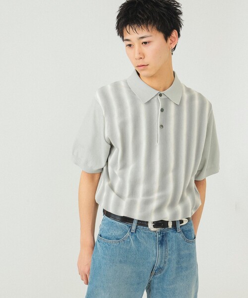 BEAMS（ビームス）の「BEAMS / カスリ グラデーション ポロシャツ（ポロシャツ・メンズ・ブルー/ライトグレー/ベージュ・S/M/L/XL）」の14枚目の写真
