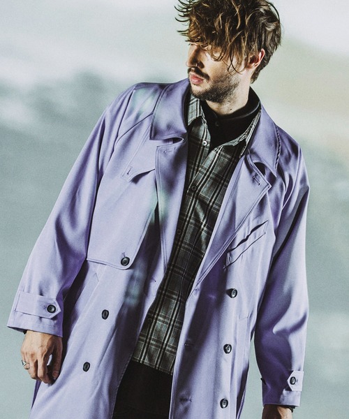NO ID.(ノーアイディ)の「【NO ID.】Big Trench Coat / ビッグ トレンチ コート(トレンチコート・メンズ・その他8/パープル/ブラック/オフホワイト・ONE SIZE)」の4枚目の写真