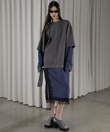 PRANK PROJECT | 【24SPRING PRE ORDER】ダメージTレイヤードシャツワンピ / Damaged Tee Layered Shirt One Piece(シャツワンピース)