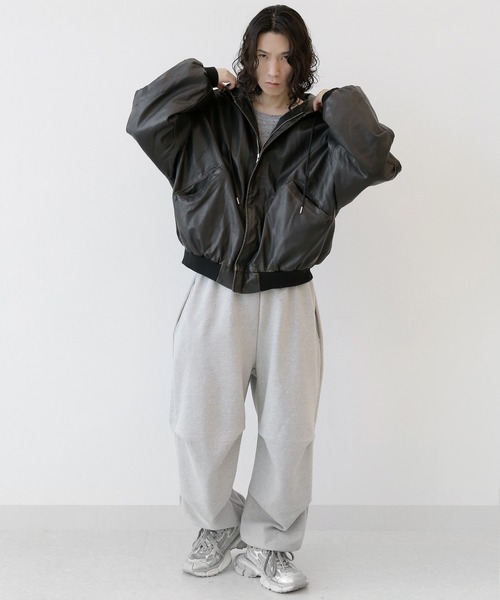 minsobi(ミンソビ)の「ガーメントウォッシュフードジャケット 中綿ジャケット(その他アウター・メンズ・ブラック・FREE)」の2枚目の写真