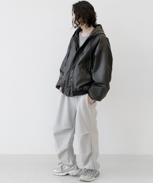 minsobi(ミンソビ)の「ガーメントウォッシュフードジャケット 中綿ジャケット(その他アウター・メンズ・ブラック・FREE)」の7枚目の写真