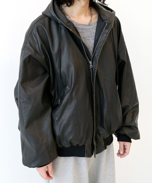 minsobi(ミンソビ)の「ガーメントウォッシュフードジャケット 中綿ジャケット(その他アウター・メンズ・ブラック・FREE)」の21枚目の写真