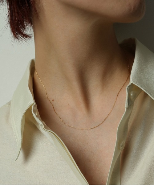 金属アレルギー対応 0.8mm シンプルアズキチェーンネックレス