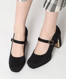 メッキプレートヒールストラップパンプス