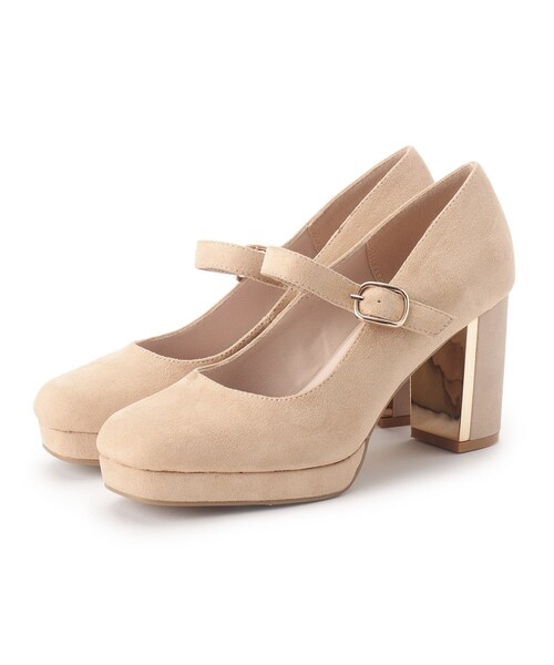 ESPERANZA(エスペランサ)の「メッキプレートヒールストラップパンプス(パンプス・レディース・ブラック系/ベージュ系/ピンク系7/ブラック系2・22.0cm/22.5cm/23.0cm/23.5cm/24.0cm/24.5cm)」の5枚目の写真