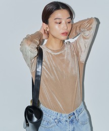 UネックベロアロンT