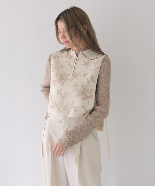 CLEIO（クレイオ）の「【CLEIO】ジャガードニットアシメベスト（ベスト・レディース・ベージュ/アイボリー・FREE）」の13枚目の写真