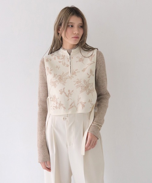 CLEIO（クレイオ）の「【CLEIO】ジャガードニットアシメベスト（ベスト・レディース・ベージュ/アイボリー・FREE）」の14枚目の写真