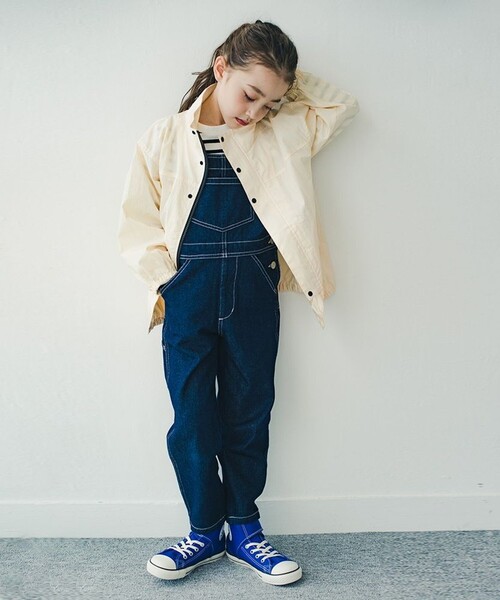 EDWIN(エドウィン)の「【Ou? by EDWIN】スタンドカラージャケット(ナイロンジャケット・キッズ・アイボリー・120/110/150/130/100/140)」の3枚目の写真