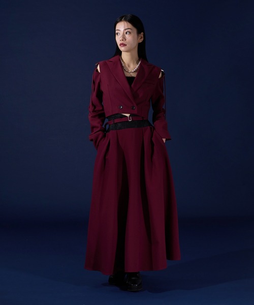 ellno de mavie ジャガードラップスカート【新品未使用】 モﾁｬﾝコラボ】JQウエストキリカエシアースカート/SETUP対応