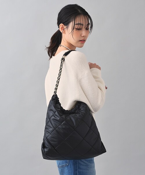 UNTITLED（アンタイトル）の「◆キルティングチェーンショルダートート（トートバッグ・レディース・ブラック/ライトベージュ・99）」の10枚目の写真