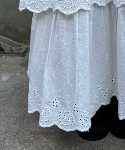 CIAOPANIC（チャオパニック）の「INDIAスカラップレースティアードスカート（スカート・レディース・ブラック/ライム/オフホワイト・FREE）」の6枚目の写真