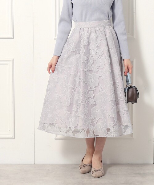 couture brooch（クチュールブローチ）の「◆【2024春新作】オパールフラワースカート（スカート・レディース・ベージュ系その他6/ライトグレー系3/ピンク系その他・40/38/42/36）」の4枚目の写真