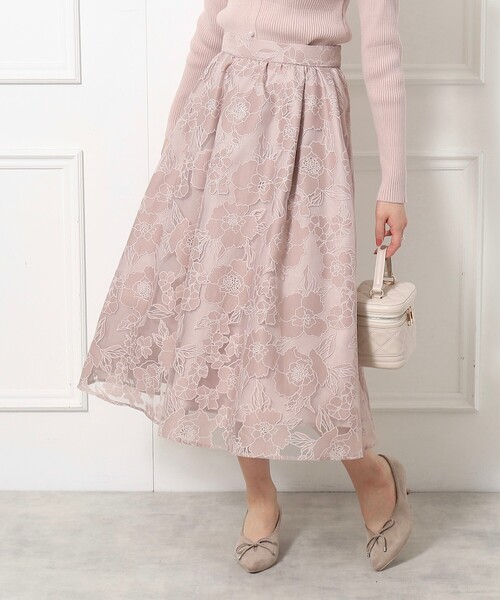 couture brooch（クチュールブローチ）の「◆【2024春新作】オパールフラワースカート（スカート・レディース・ベージュ系その他6/ライトグレー系3/ピンク系その他・40/38/42/36）」の21枚目の写真