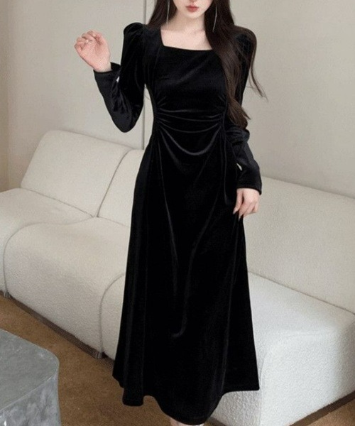 タイムセール超美品⭐マーレット　ソリマンXSブラック ティアードドレス 長袖 Ron Herman - ロンハーマン マーレット 別注 Solis Maida Midi ドレス