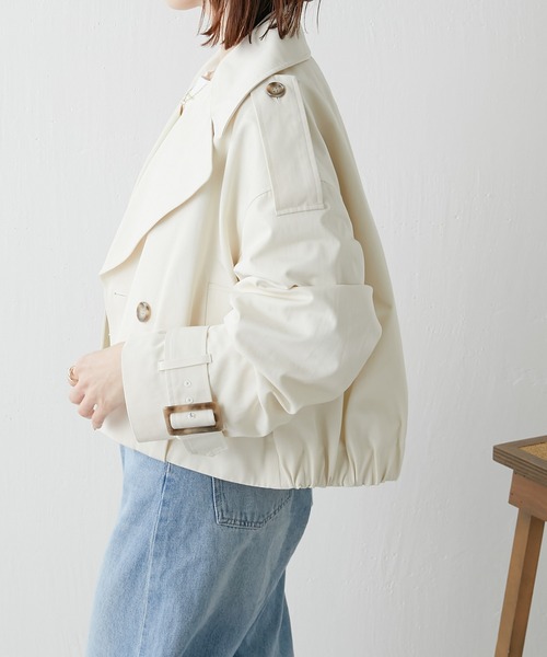 COLLAGE GALLARDAGALANTE(コラージュガリャルダガランテ)の「【OT】ショートトレンチ(トレンチコート・レディース・ネイビー/アイボリー・FREE)」の6枚目の写真