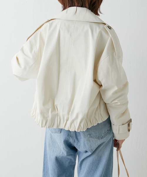 COLLAGE GALLARDAGALANTE(コラージュガリャルダガランテ)の「【OT】ショートトレンチ(トレンチコート・レディース・ネイビー/アイボリー・FREE)」の7枚目の写真