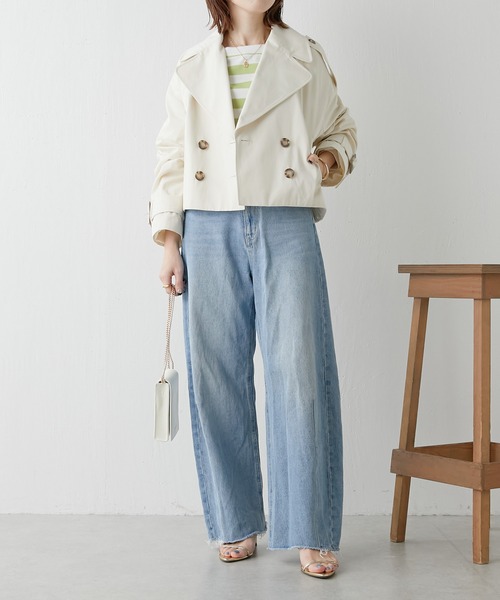 COLLAGE GALLARDAGALANTE(コラージュガリャルダガランテ)の「【OT】ショートトレンチ(トレンチコート・レディース・ネイビー/アイボリー・FREE)」の9枚目の写真