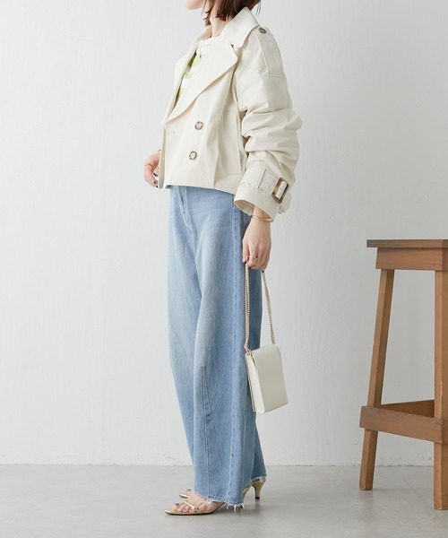 COLLAGE GALLARDAGALANTE(コラージュガリャルダガランテ)の「【OT】ショートトレンチ(トレンチコート・レディース・ネイビー/アイボリー・FREE)」の10枚目の写真