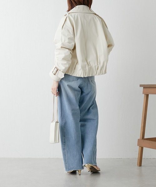 COLLAGE GALLARDAGALANTE(コラージュガリャルダガランテ)の「【OT】ショートトレンチ(トレンチコート・レディース・ネイビー/アイボリー・FREE)」の11枚目の写真