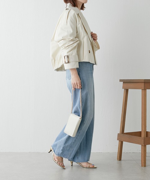COLLAGE GALLARDAGALANTE(コラージュガリャルダガランテ)の「【OT】ショートトレンチ(トレンチコート・レディース・ネイビー/アイボリー・FREE)」の12枚目の写真